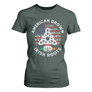 American Grown Irish Roots Ireland Flag T Shirt For Women TS09 Dark Forest Green Print Your Wear