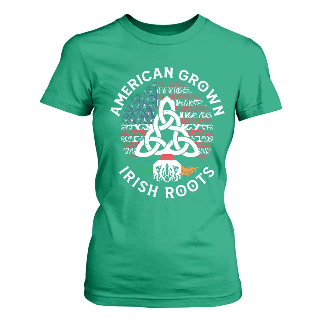 American Grown Irish Roots Ireland Flag T Shirt For Women TS09 Irish Green Print Your Wear