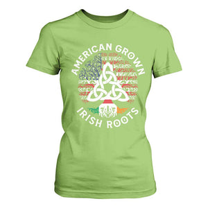 American Grown Irish Roots Ireland Flag T Shirt For Women TS09 Lime Print Your Wear