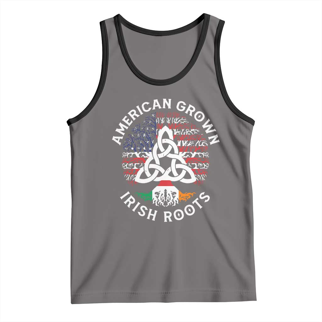 American Grown Irish Roots Ireland Flag Tank Top TS09 Deep Heather Black Print Your Wear