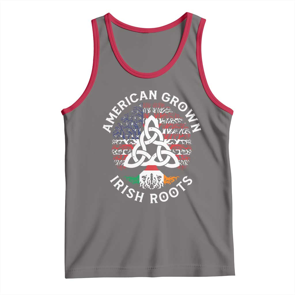 American Grown Irish Roots Ireland Flag Tank Top TS09 Deep Heather Red Print Your Wear