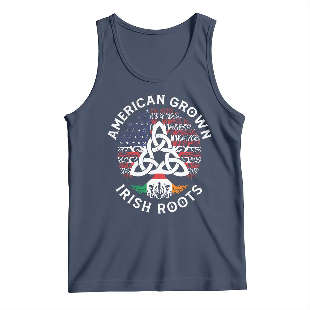 American Grown Irish Roots Ireland Flag Tank Top TS09 Navy Print Your Wear