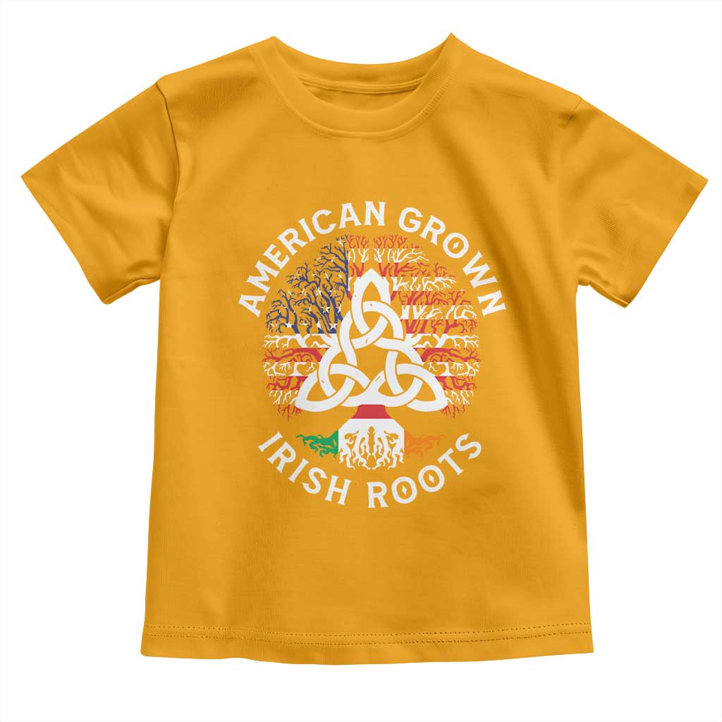 American Grown Irish Roots Ireland Flag Toddler T Shirt TS09 Gold Print Your Wear