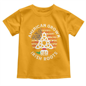 American Grown Irish Roots Ireland Flag Toddler T Shirt TS09 Gold Print Your Wear