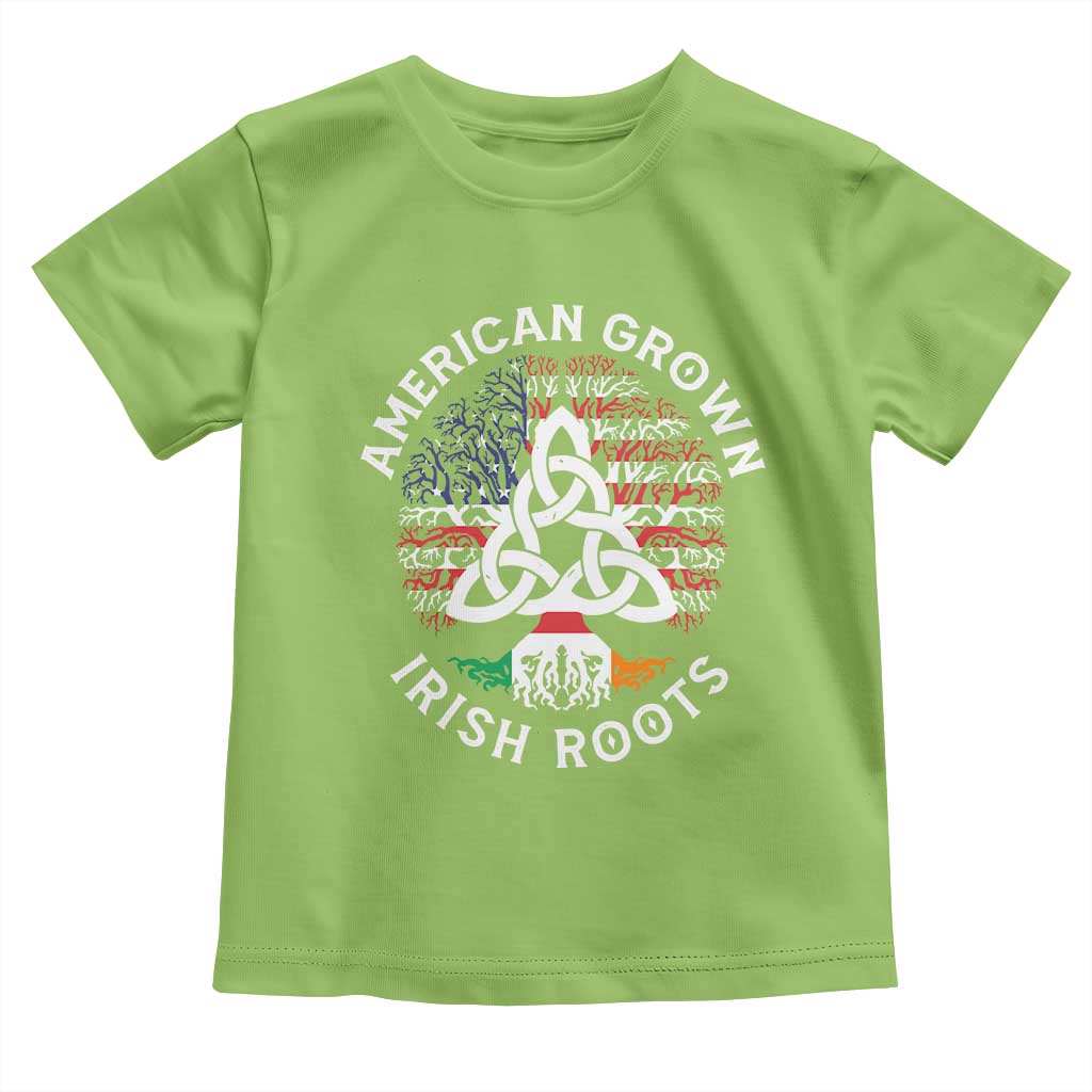 American Grown Irish Roots Ireland Flag Toddler T Shirt TS09 Lime Print Your Wear