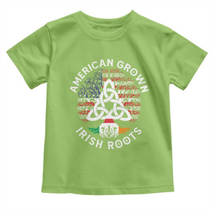 American Grown Irish Roots Ireland Flag Toddler T Shirt TS09 Lime Print Your Wear