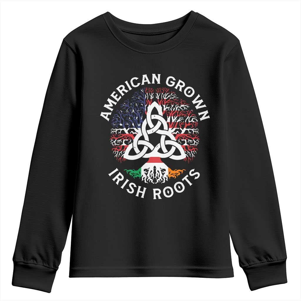 American Grown Irish Roots Ireland Flag Youth Sweatshirt TS09 Black Print Your Wear