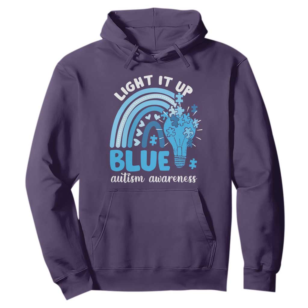 Autism Awareness Hoodie Light It Up Blue Rainbow Puzzle Piece TS09 Purple Printyourwear