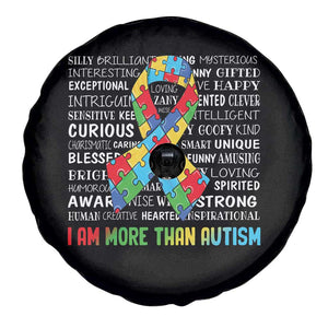 Autism Awareness Spare Tire Cover I Am More Than Autism Brilliant Strong Unique Brave Happy Creative TS09 Print Your Wear