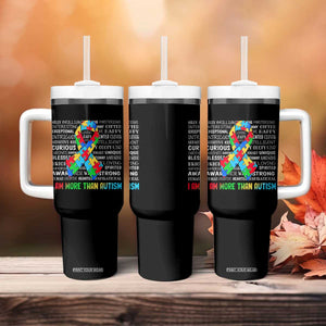 Autism Awareness Tumbler With Handle I Am More Than Autism Brilliant Strong Unique Brave Happy Creative TS09 Print Your Wear