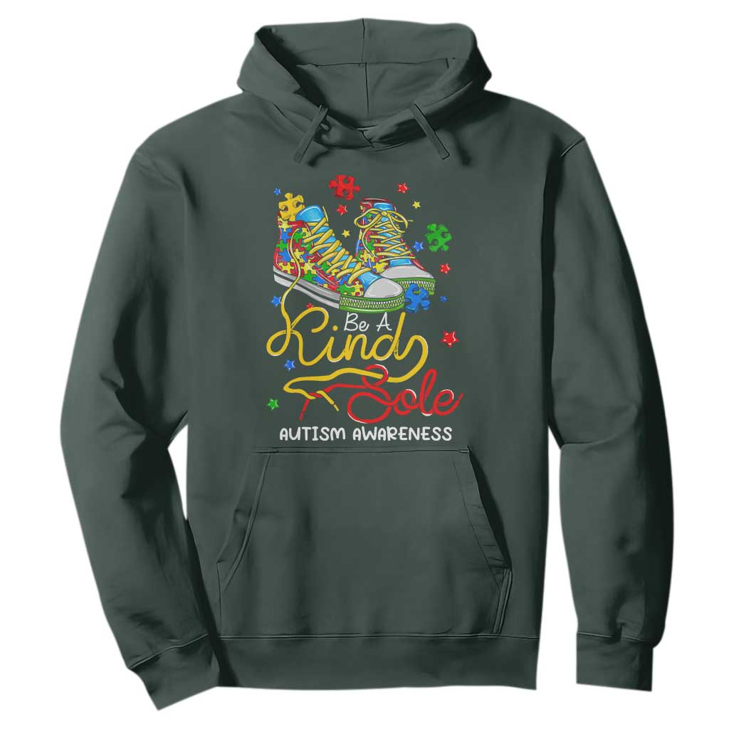 Autism Awareness Hoodie Be A King Sole Puzzle Shoe TS09 Dark Forest Green Printyourwear