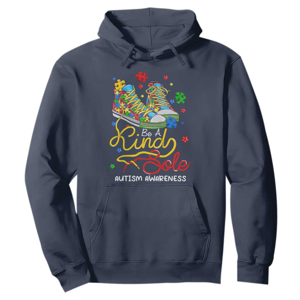 Autism Awareness Hoodie Be A King Sole Puzzle Shoe TS09 Navy Printyourwear