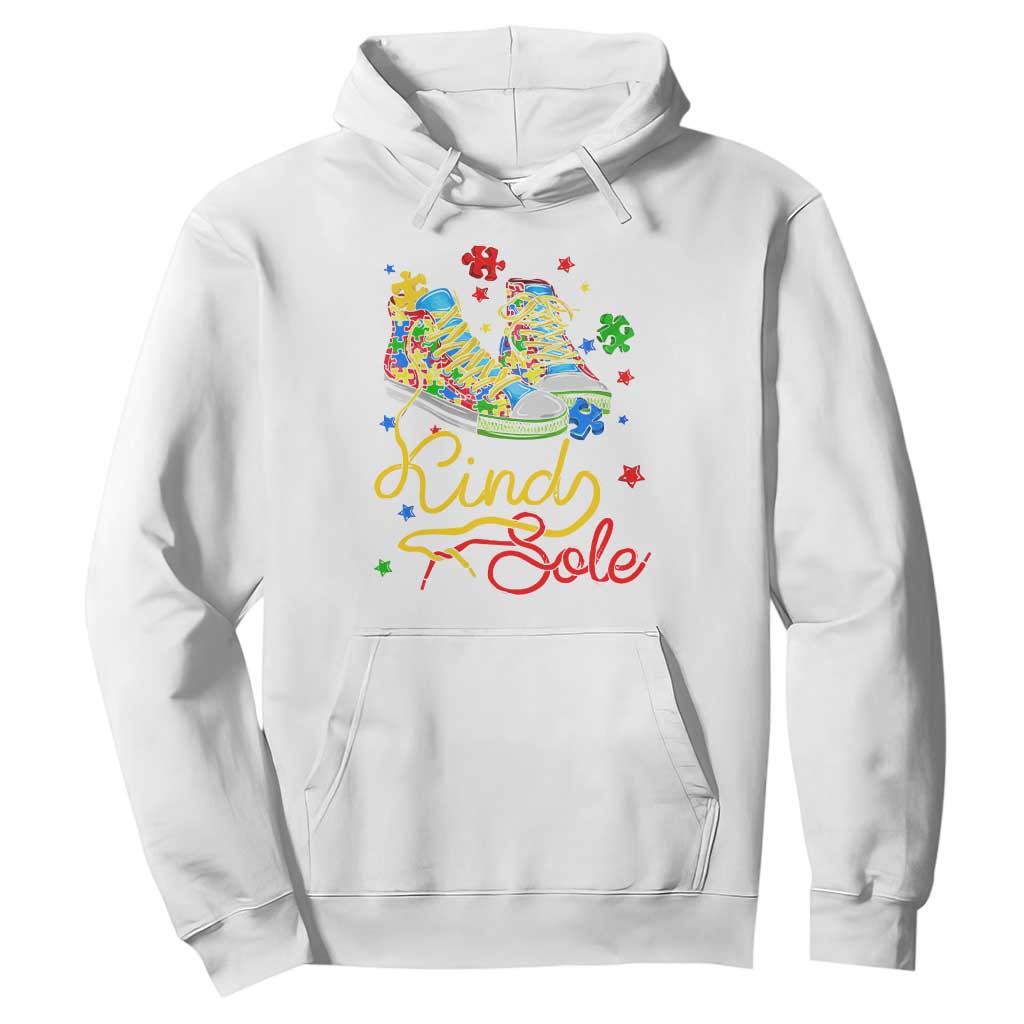Autism Awareness Hoodie Be A King Sole Puzzle Shoe TS09 White Printyourwear
