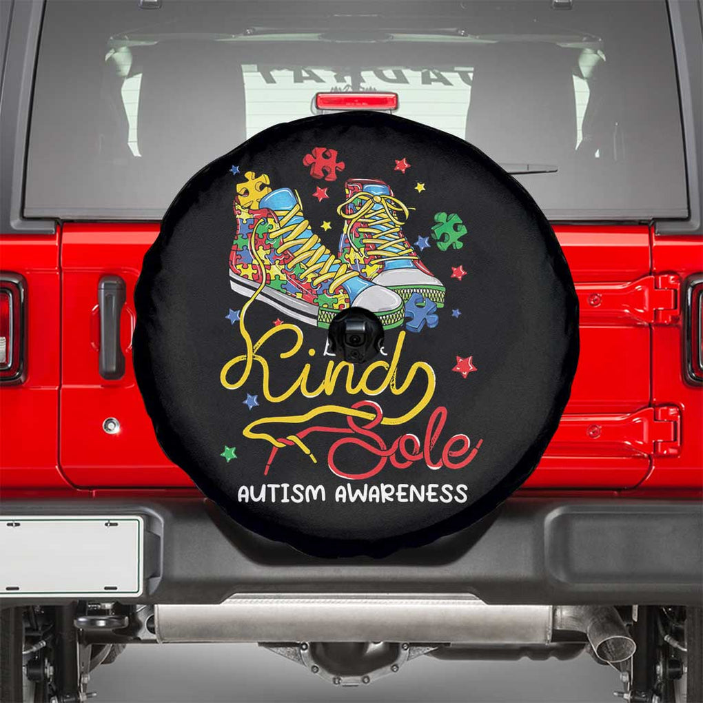 Autism Awareness Spare Tire Cover Be A King Sole Puzzle Shoe TS09 Black Print Your Wear