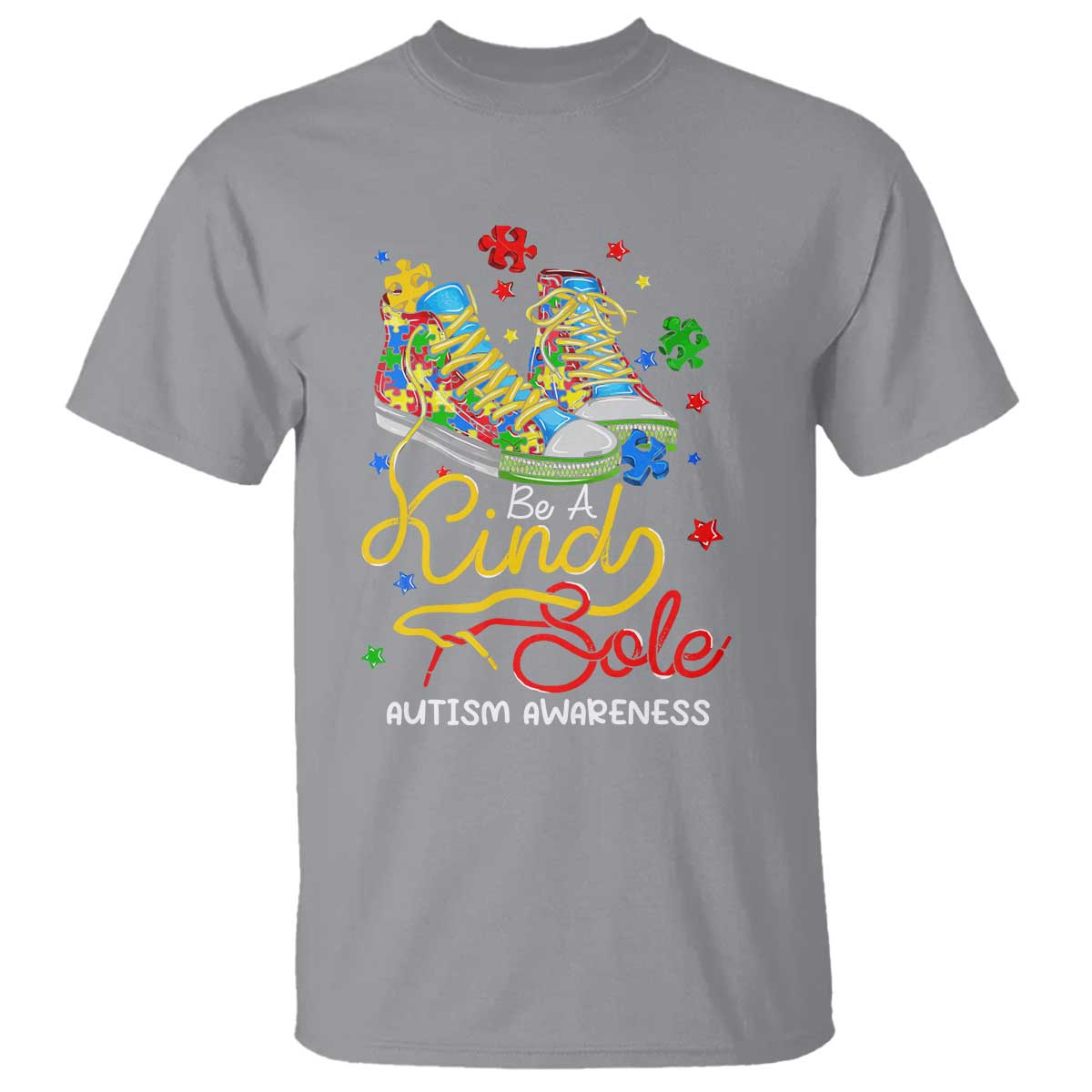 Autism Awareness T Shirt Be A King Sole Puzzle Shoe TS09 Sport Gray Printyourwear