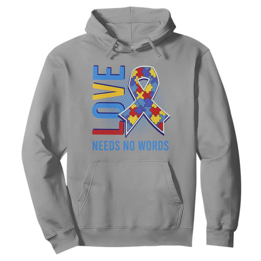 Autism Awareness Hoodie Love Needs No Words Puzzle Heart TS09 Sport Gray Printyourwear