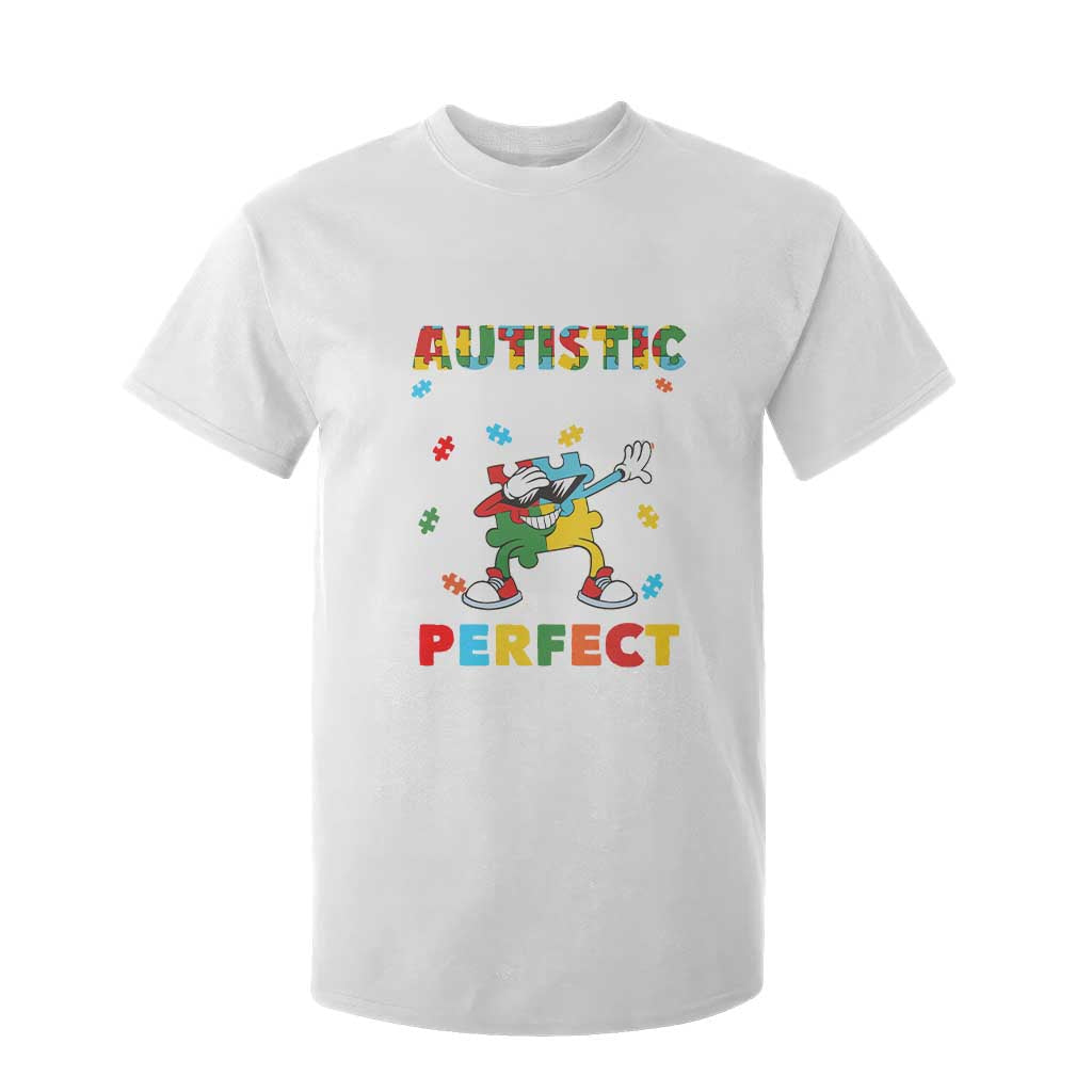 Autism Awareness T Shirt For Kid Society Says I'm Autistic God Says I'm Perfect Puzzle Dabbing TS09 White Printyourwear