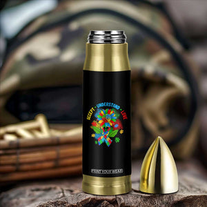 Autism Awareness Bullet Tumbler Accept Understand Love Rainbow Puzzle Sunflower TS09 Print Your Wear