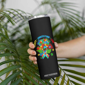 Autism Awareness Skinny Tumbler Accept Understand Love Rainbow Puzzle Sunflower TS09 Print Your Wear