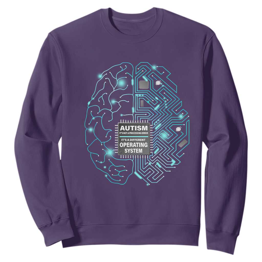 Autism Awareness Sweatshirt It's Not A Processing Error It's A Different Operating System Autistic TS09 Purple Printyourwear
