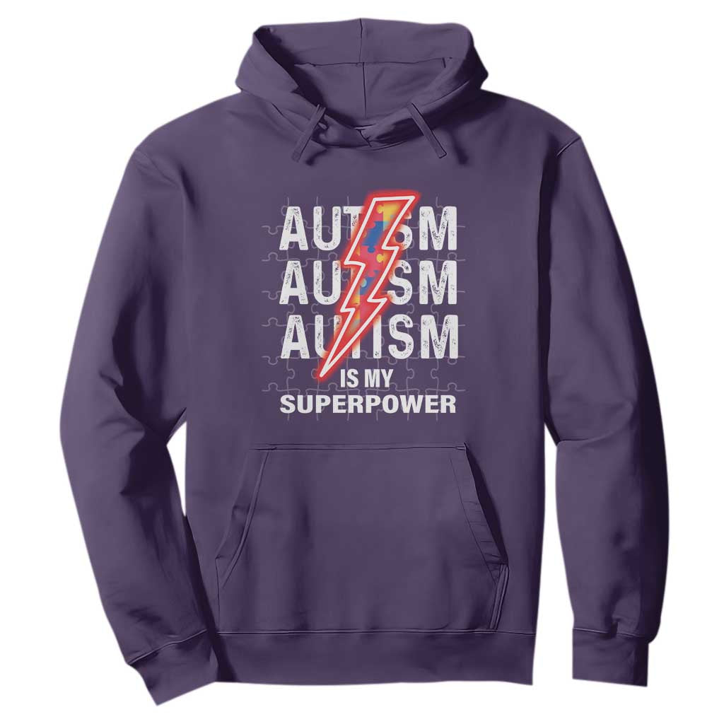 Autistic Hoodie Autism Is My Super Power Brain Superhero TS09 Purple Printyourwear