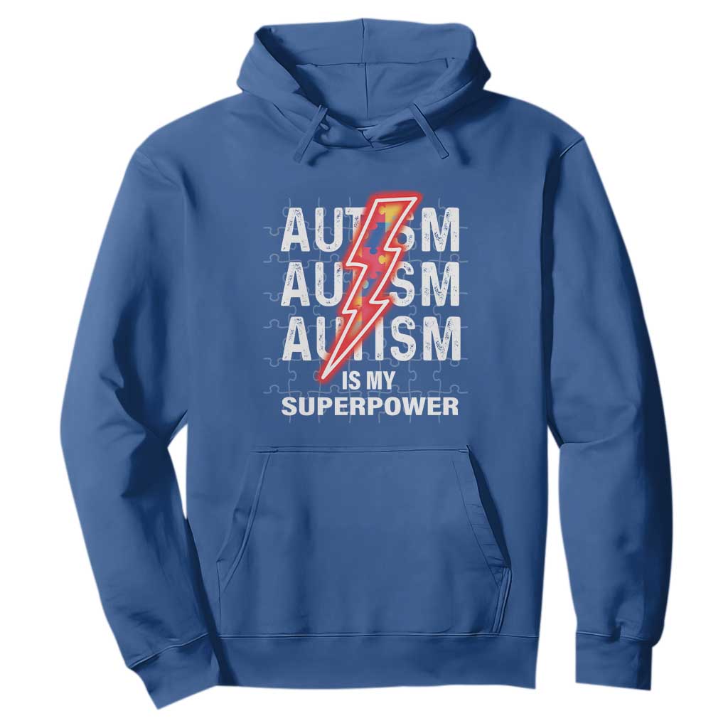 Autistic Hoodie Autism Is My Super Power Brain Superhero TS09 Royal Blue Printyourwear