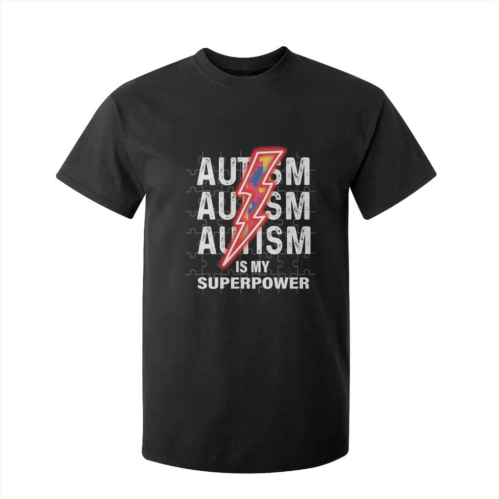 Autistic T Shirt For Kid Autism Is My Super Power Brain Superhero TS09 Black Printyourwear