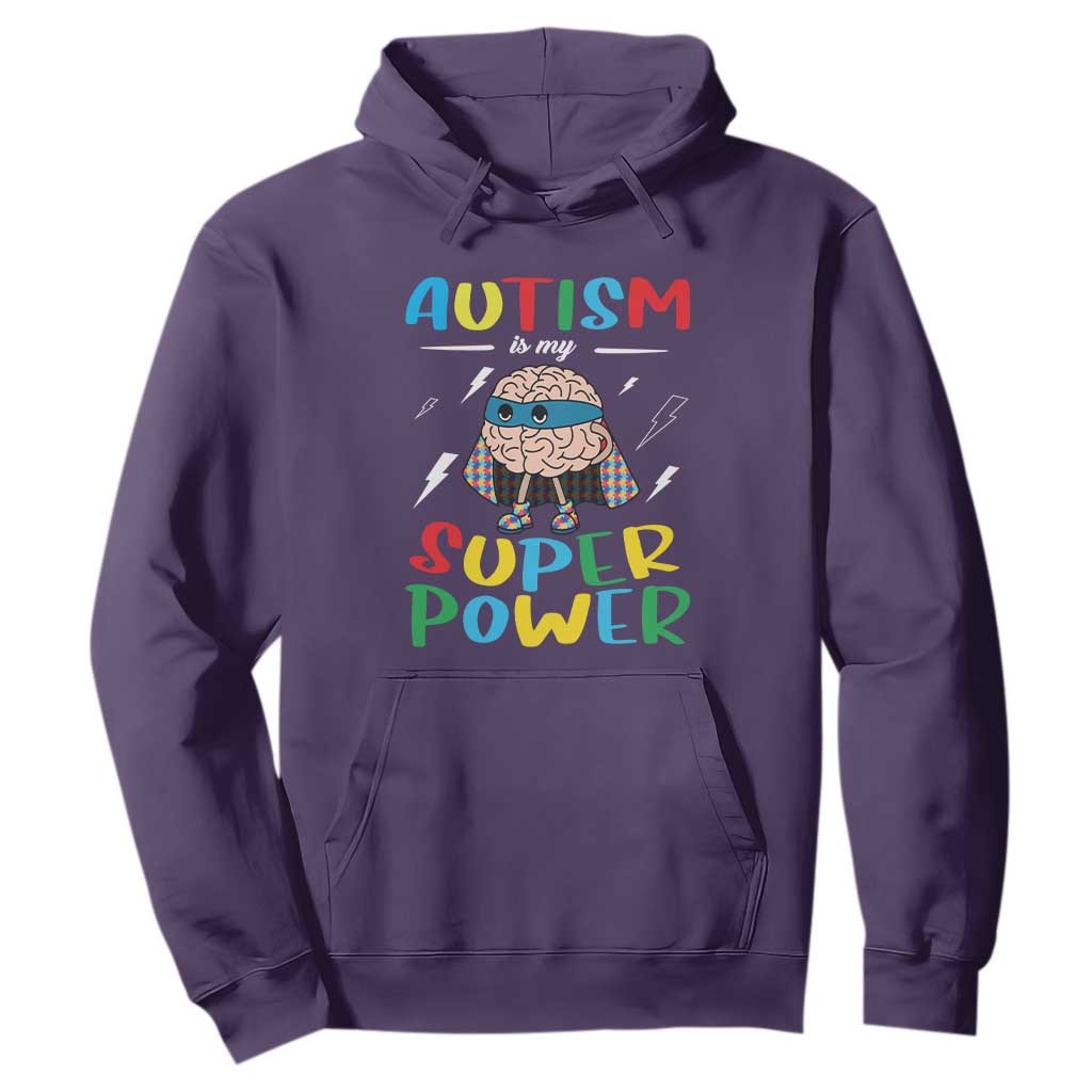 Autistic Hoodie Autism Is My Super Power Superhero TS09 Purple Printyourwear