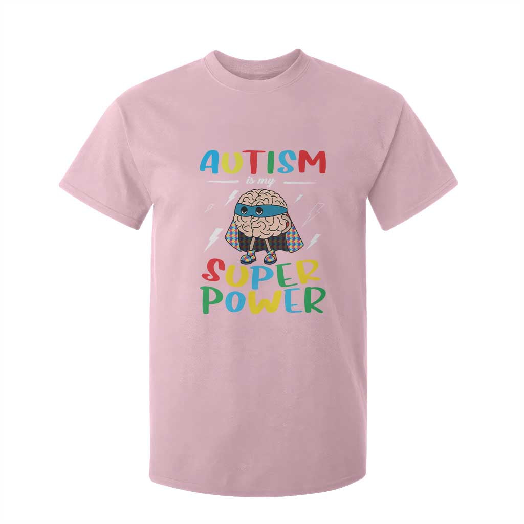 Autistic T Shirt For Kid Autism Is My Super Power Superhero TS09 Light Pink Printyourwear