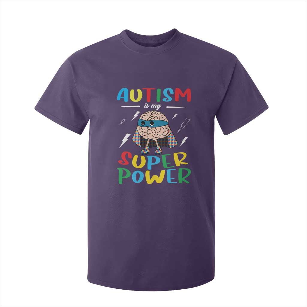 Autistic T Shirt For Kid Autism Is My Super Power Superhero TS09 Purple Printyourwear