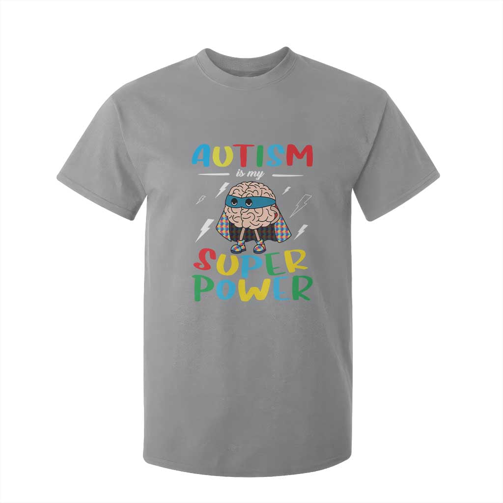 Autistic T Shirt For Kid Autism Is My Super Power Superhero TS09 Sport Gray Printyourwear