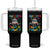 Autistic Tumbler With Handle Autism Is My Super Power Superhero TS09 One Size: 40 oz Black Print Your Wear
