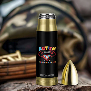 Autism Warrior Superhero Fighting For My Son Mom Dad Parents Bullet Tumbler TS09 Print Your Wear
