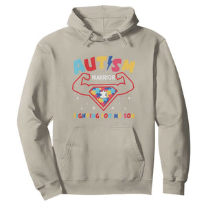 Autism Warrior Superhero Fighting For My Son Mom Dad Parents Hoodie TS09 Sand Printyourwear