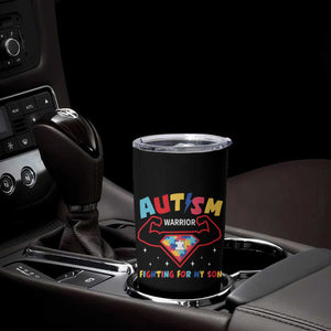 Autism Warrior Superhero Fighting For My Son Mom Dad Parents Tumbler Cup TS09 Print Your Wear