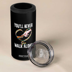Autism Awareness 4 in 1 Can Cooler Tumbler You'll Never Walk Alone Mom Support TS09 Print Your Wear