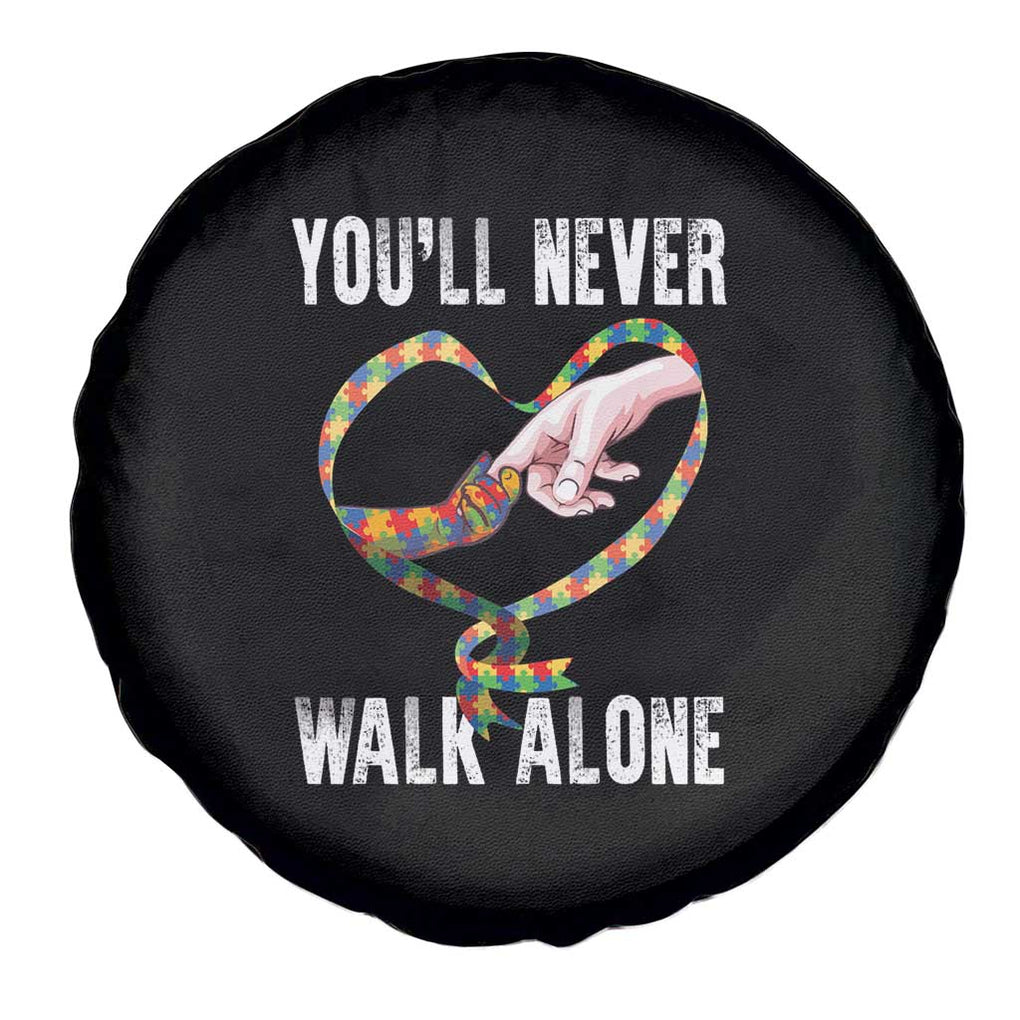 Autism Awareness Spare Tire Cover You'll Never Walk Alone Mom Support TS09 Print Your Wear