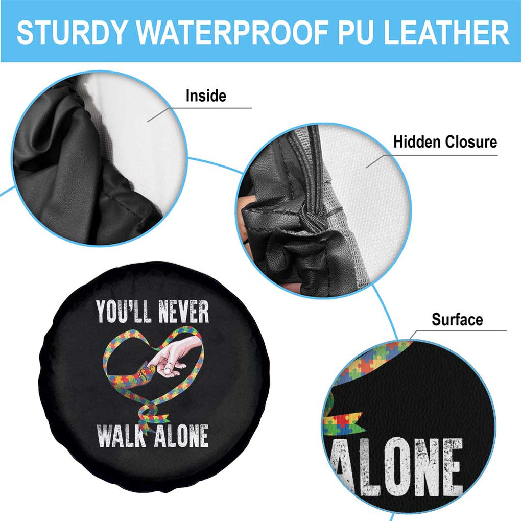 Autism Awareness Spare Tire Cover You'll Never Walk Alone Mom Support TS09 Print Your Wear