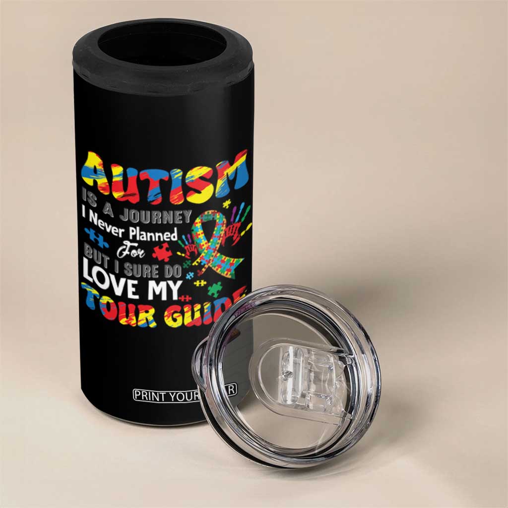 Autism Awareness 4 in 1 Can Cooler Tumbler Autism Is A Journey I Never Planned For But I Sure Do Love My Tour Guide TS09 Print Your Wear
