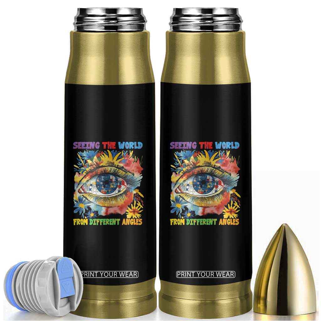 Autism Awareness Bullet Tumbler Puzzle Eyes Seeing The World From Diferent Angles TS09 Black Print Your Wear
