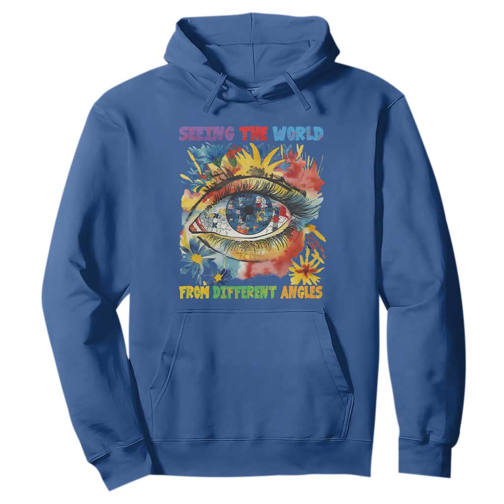 Autism Awareness Hoodie Puzzle Eyes Seeing The World From Diferent Angles TS09 Royal Blue Printyourwear