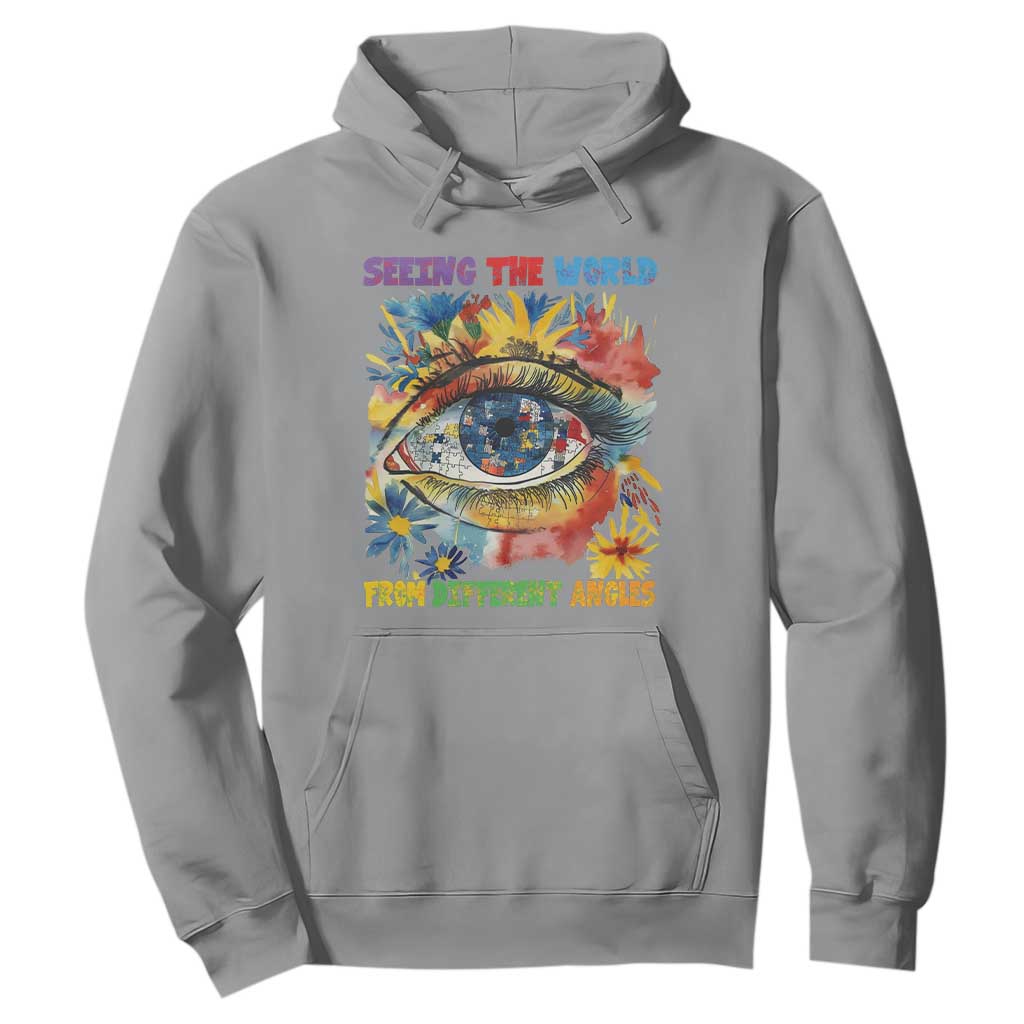 Autism Awareness Hoodie Puzzle Eyes Seeing The World From Diferent Angles TS09 Sport Gray Printyourwear