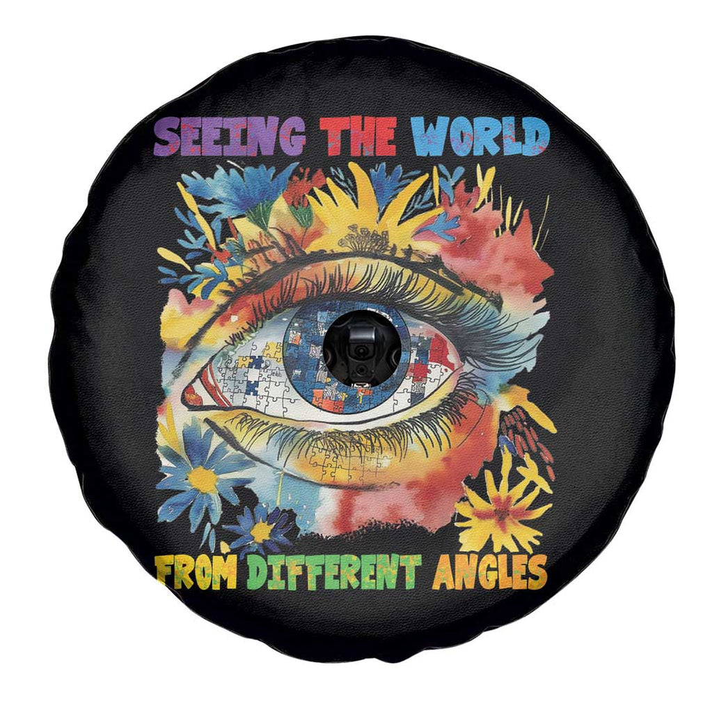 Autism Awareness Spare Tire Cover Puzzle Eyes Seeing The World From Diferent Angles TS09 Print Your Wear