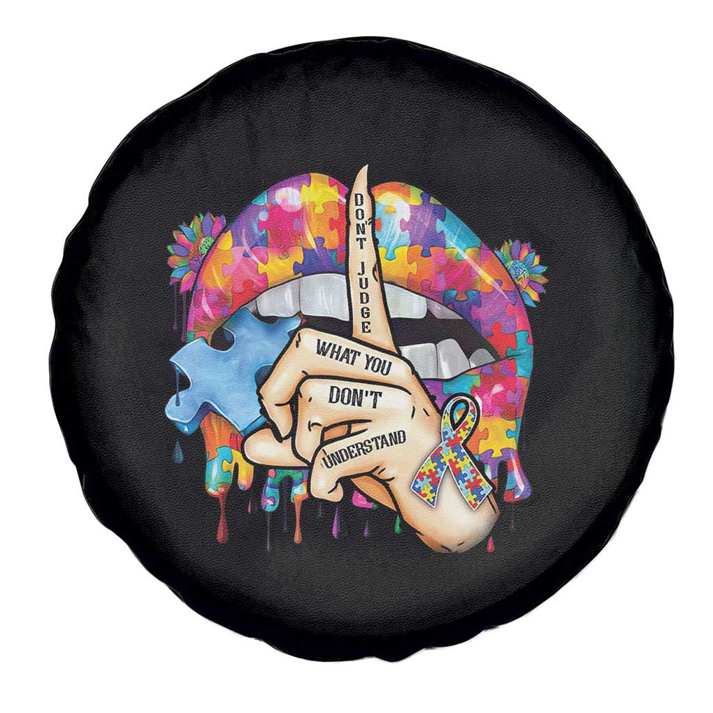 Autism Awareness Spare Tire Cover Don't Jundge What You Don't Understand Puzzle Lip TS09 Print Your Wear