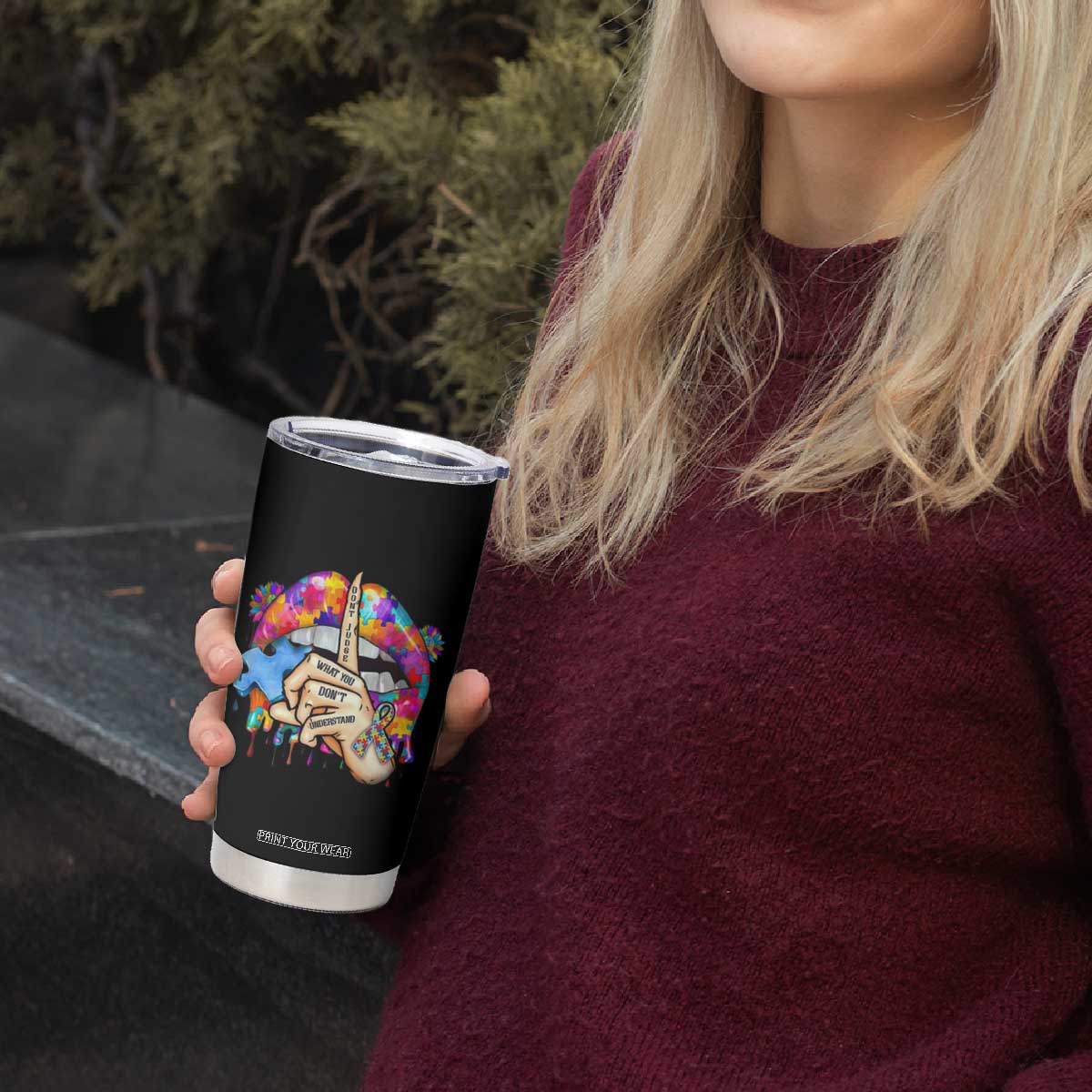 Autism Awareness Tumbler Cup Don't Jundge What You Don't Understand Puzzle Lip TS09 Print Your Wear