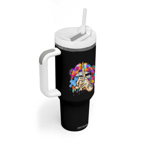 Autism Awareness Tumbler With Handle Don't Jundge What You Don't Understand Puzzle Lip TS09 Print Your Wear