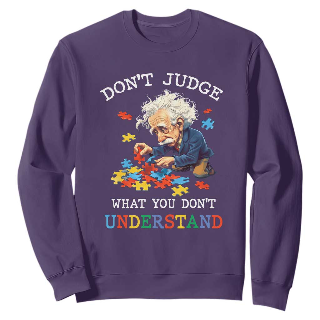 Autism Awareness Sweatshirt Don't Jundge What You Don't Understand Funny TS09 Purple Printyourwear
