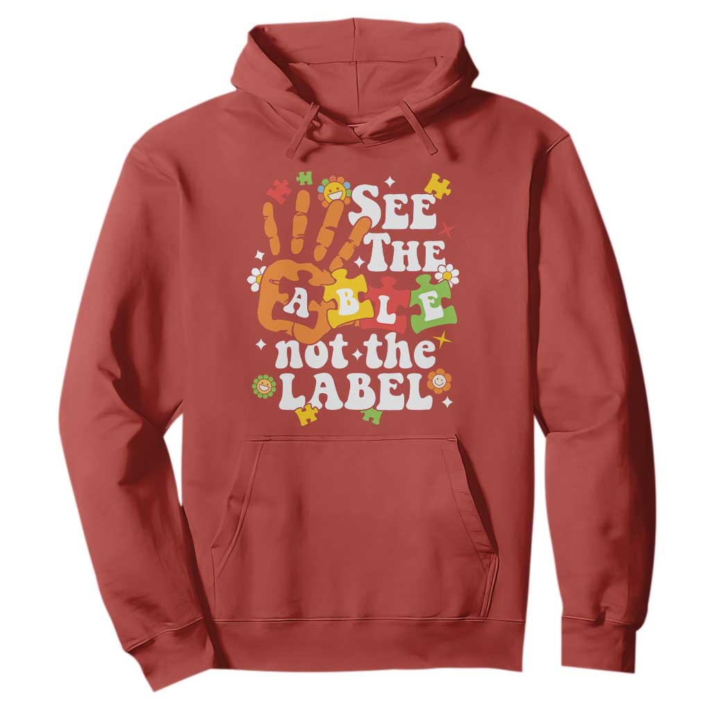 Autism Awareness Hoodie See The Able Not The Label TS09 Red Printyourwear