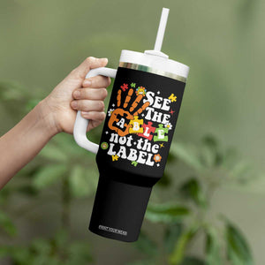 Autism Awareness Tumbler With Handle See The Able Not The Label TS09 Print Your Wear