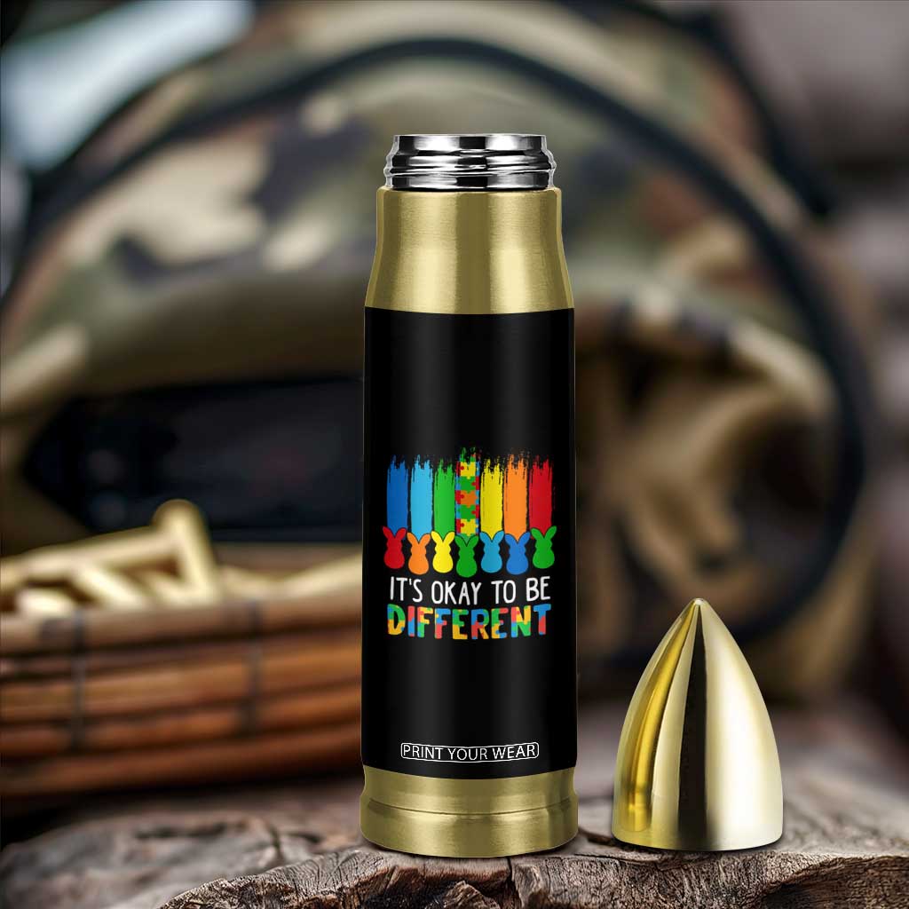 Autism Awareness Bullet Tumbler It's OK To Be Different Puzzle Easter Bunny TS09 Print Your Wear